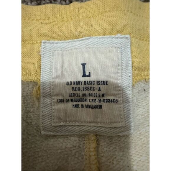 Vintage Y2K Old Navy Mens Yellow Drawstring‎ Sweat Shorts sz L 90's Comfortable - Picture 5 of 5